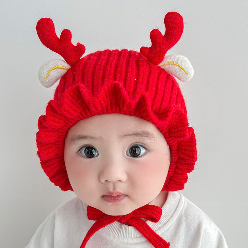 baby hat autumn cute baby knit hat new ear protection super cute hat baby girl winter woolen hat