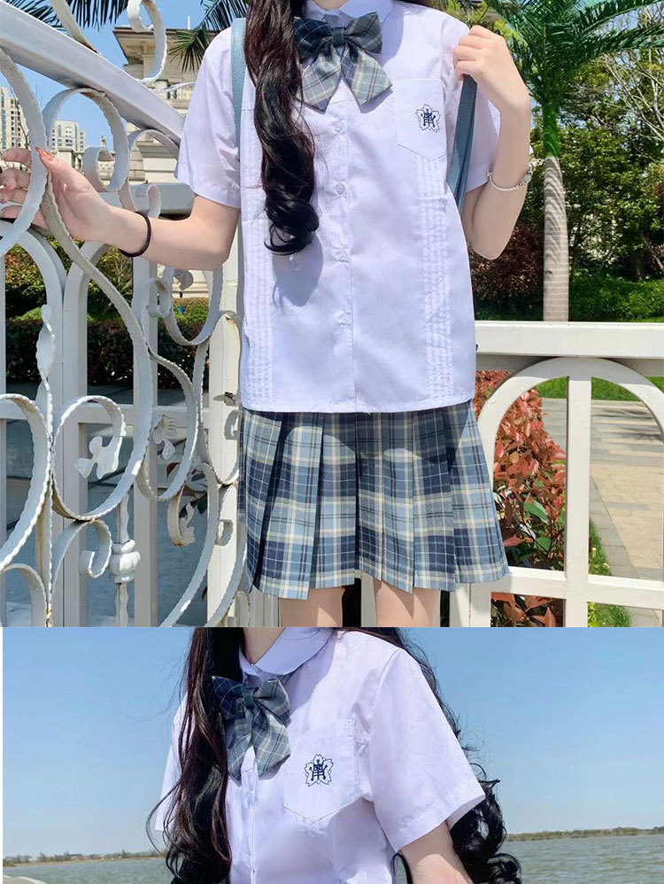 青野jk制服裙全套小岚中日系学院风格子裙高腰百褶裙短裙一件代发