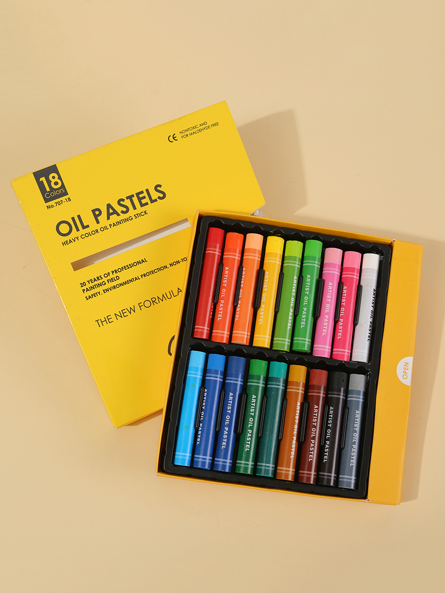 Color Oil Pastels 12/18/24/36 Color Art Organization Training Soft Heavy Color Stick Children Graffiti Magic Marker Pen