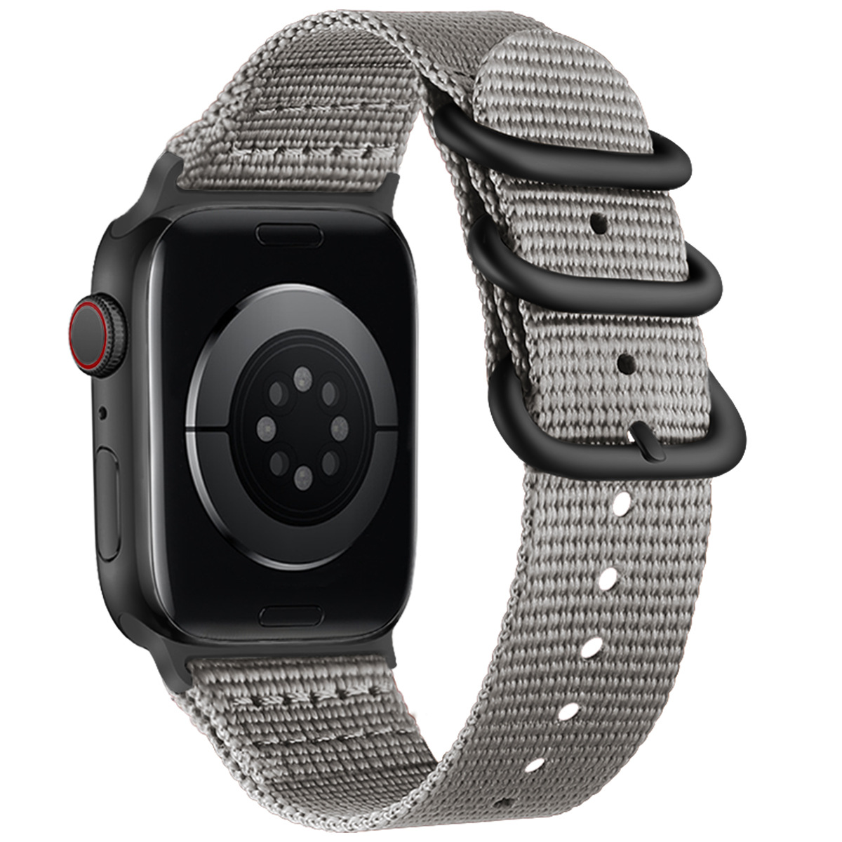 Suitable for Apple Watch AppleWatch Nylon Woven Iwatch5678 Three-Ring Buckle Two-Section NATO Adjustable