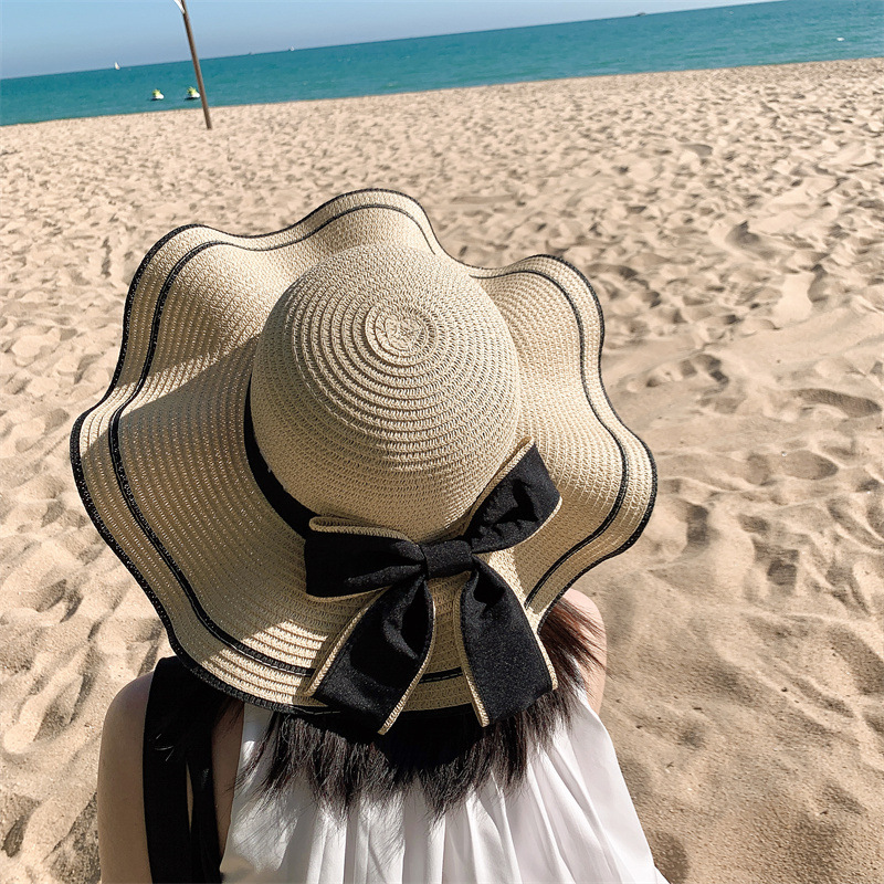 Straw Hat Female Summer Beach Hat Sun Protection by the Sea Outdoor Korean Style Face Cover Travel All-Matching Sun Hat Sun Hat