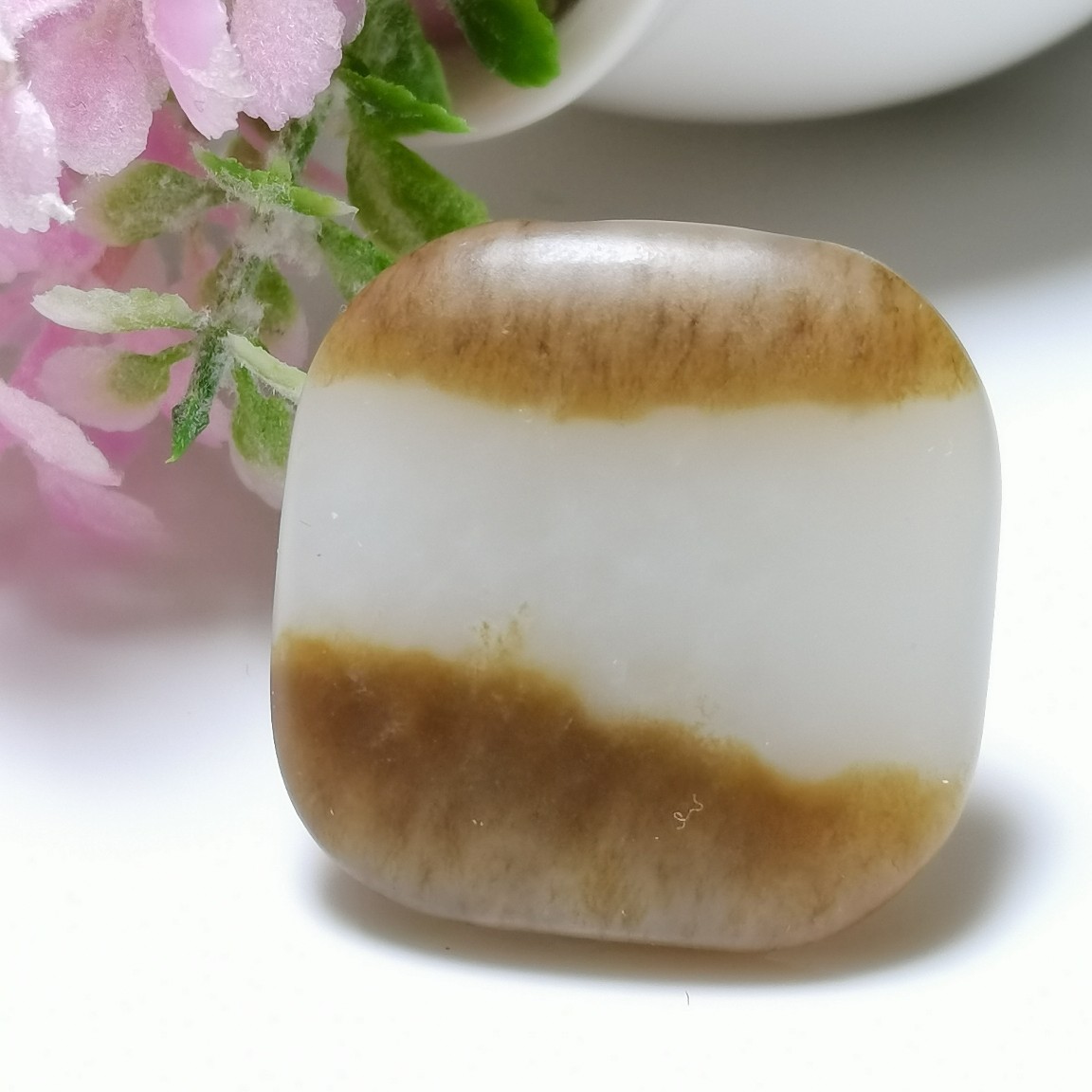 新疆和田玉且末料糖白羊脂玉挂件和田玉挂件和田玉平安无事牌挂件