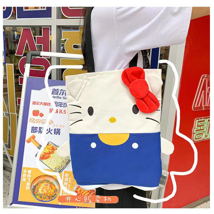 Big Bag Big Ear Dog Melody Casual Shoulder Bag Portable Shopping Bag Trendy Cute Cartoon Shoulder Canvas New