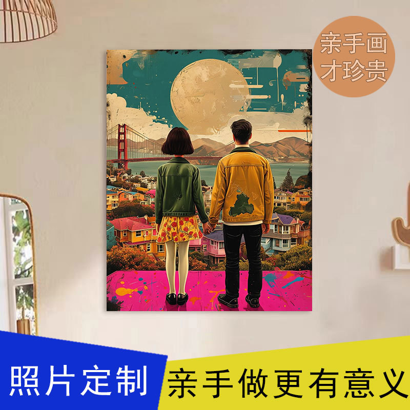 跨境JIT新款卡通动漫人物图片定制diy数字油彩画手工填色治愈解压