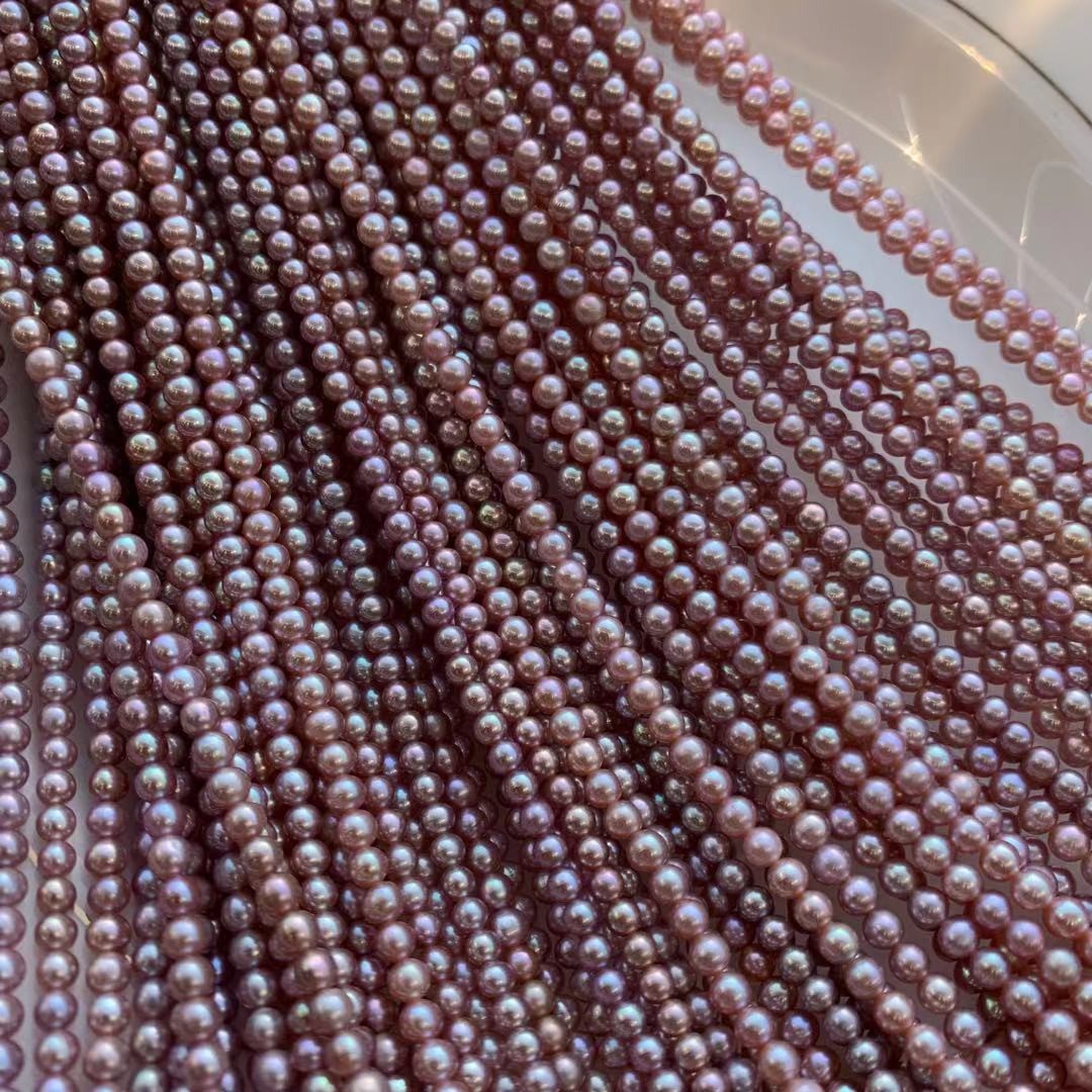 每条约100颗左右,总长度 40cm,高档彩色小珍珠天然珍珠颈饰 | 新天然