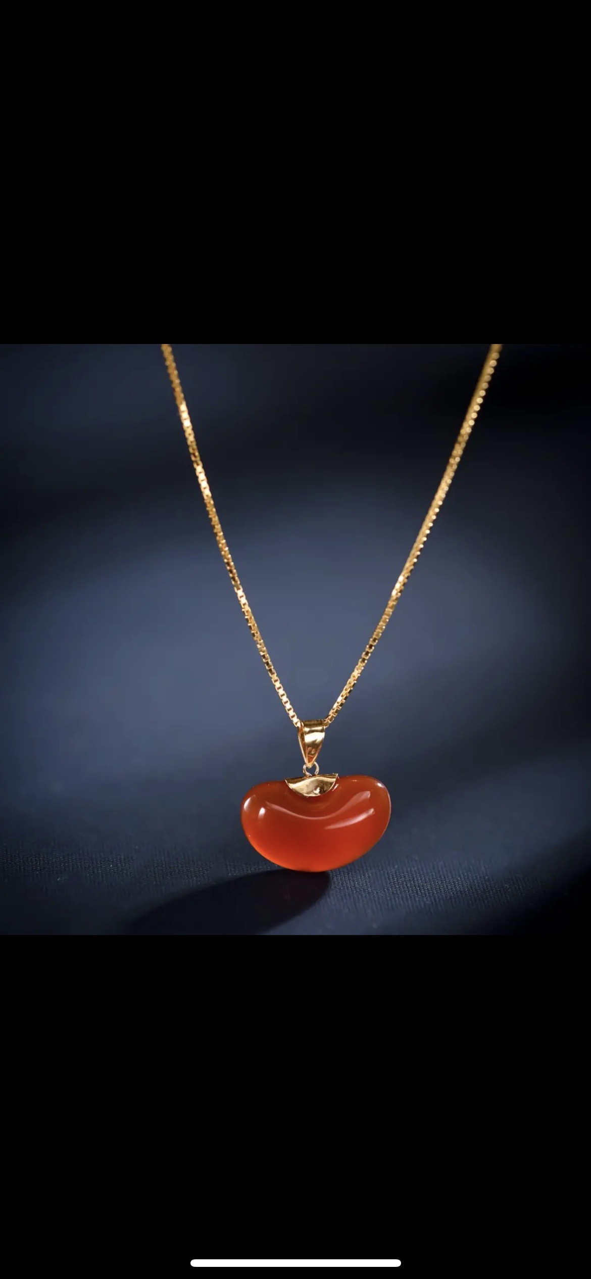 直播间热卖爆款红玛瑙相思豆18k金吊坠锁骨链女小众转运红豆项链