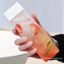 500定位方瓶鲜榨果汁瓶一次性饮料芒果瓶PET塑料奶茶杯杨枝甘露瓶