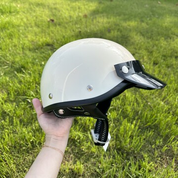 日式复古网红同款机车头盔男女通用四季哈雷瓢盔电动安全半盔