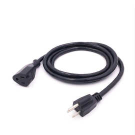 美标延长线 插头电源线 三芯美规公母对插电源线 美式电源延长线