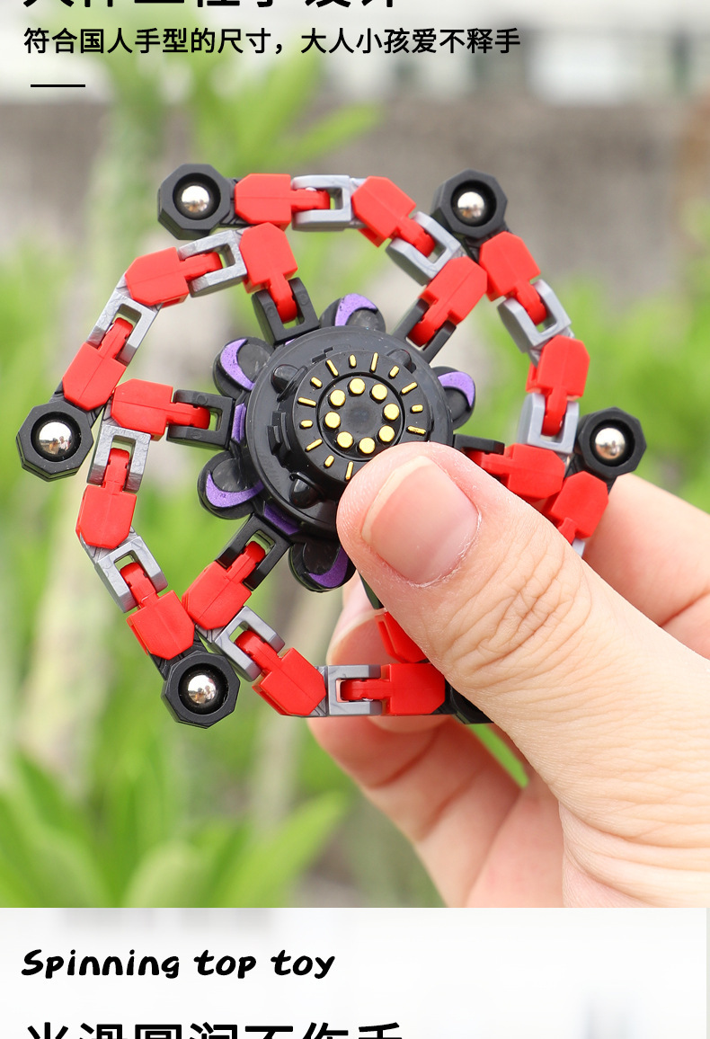 创意礼物潮玩新奇玩具陀螺变形机器人解压发泄旋转减压指尖陀螺