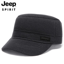 JEEP SPIRIT  一件代发正品帽子男加绒加厚平顶帽OM18CD996CA0146