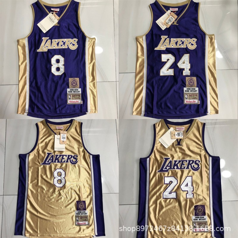 nba球衣 名人堂纪念版8号24号科比全刺绣篮球球衣 丝光面料