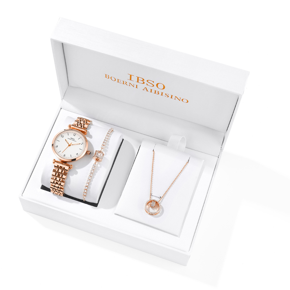 ibso/爱彼思诺新款女生钢带手表新款套装搭配饰品跨境电商热销款