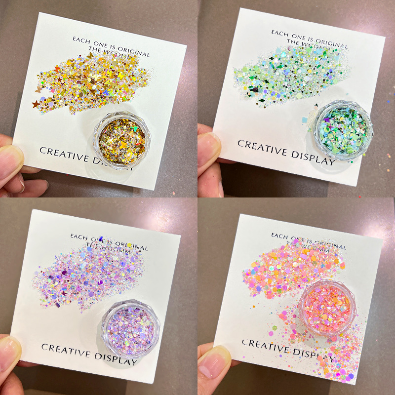 Internet Celebrity New Nail Ultra-Thin Laser Sequins Glitter Material Treasure Box Flash Gradient Mixed Nail Ornament Wholesale