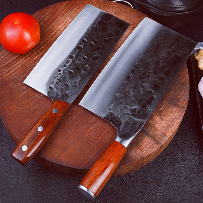 手工锻打菜刀夹钢芯vg10刀具家用厨房不锈钢砍骨刀厨师刀切肉片刀