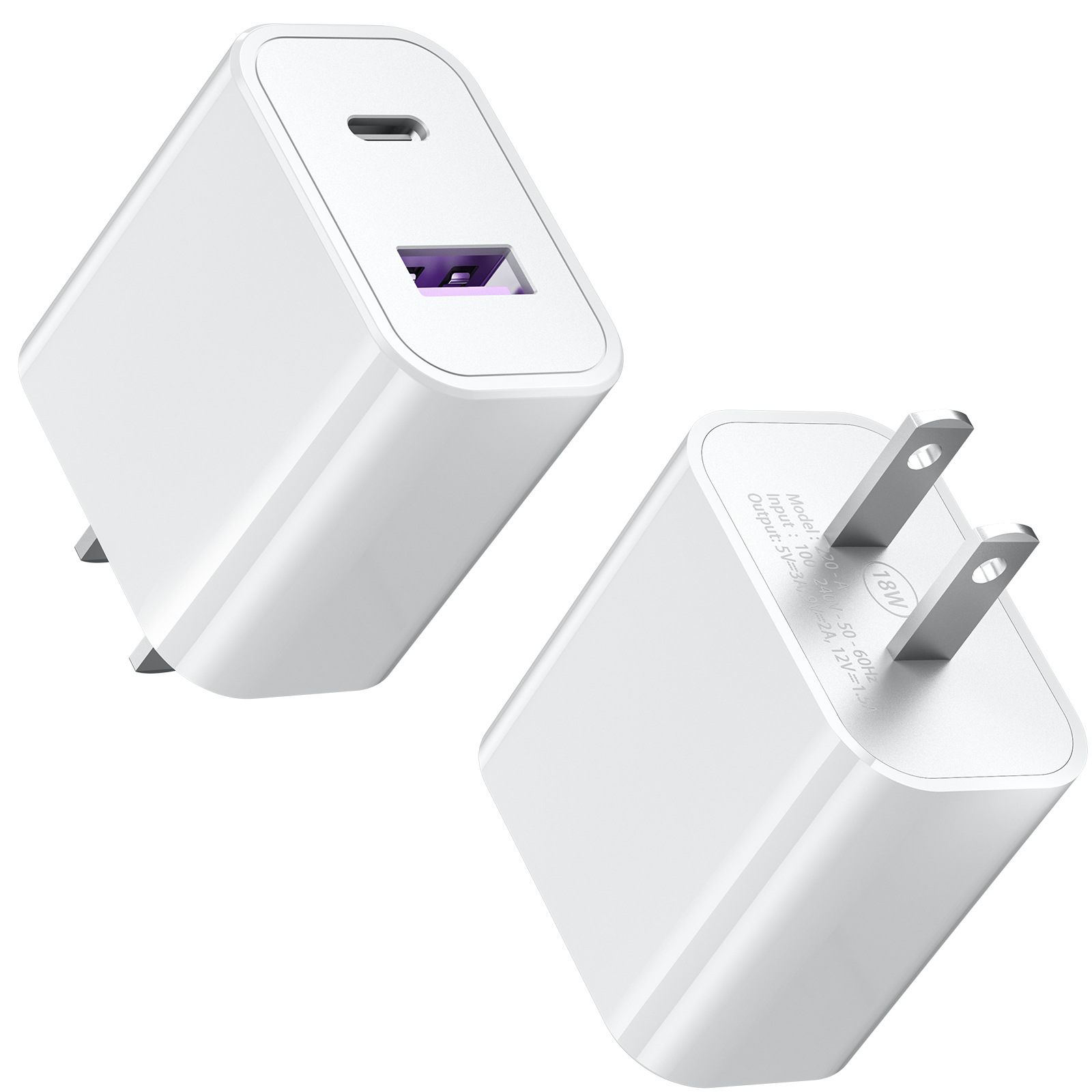 20w快充手机usb充电器美规手机充电头欧规usb适配器转换插头pd口