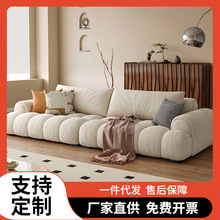 科技布艺沙发客厅小户型现代简约豆腐块家用直排沙发新款意式极简