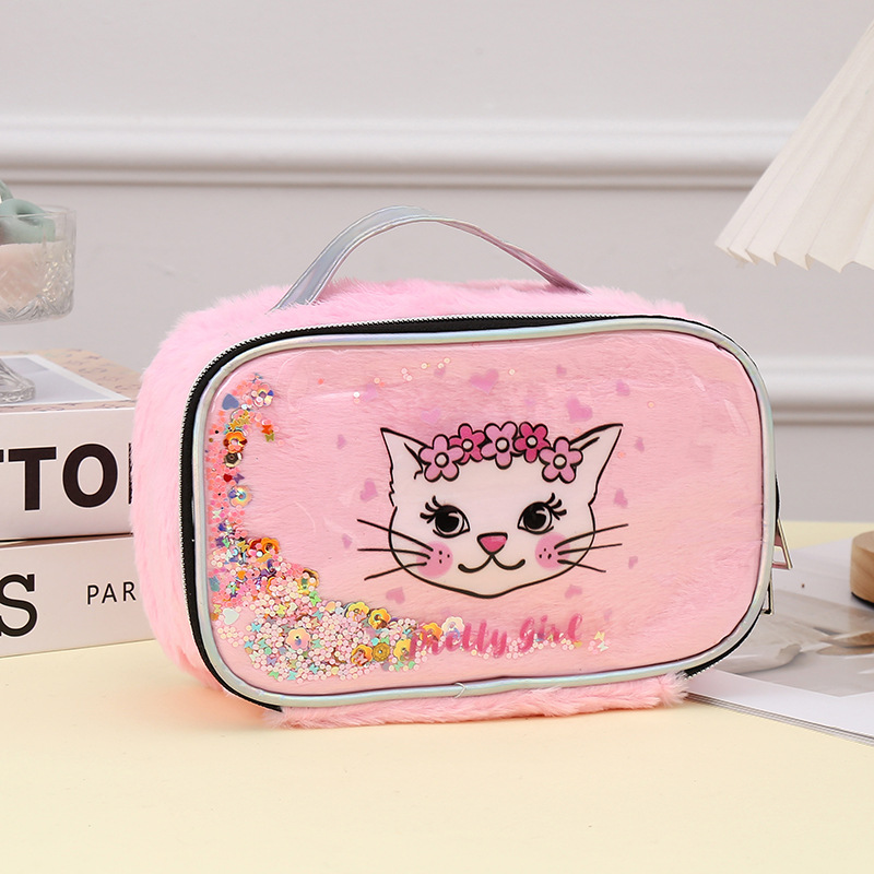 Ins New Cosmetic Bag Quicksand Cosmetic Bag Cute Large-Capacity Cosmetics Storage Bag Large Capacity Storage Bag