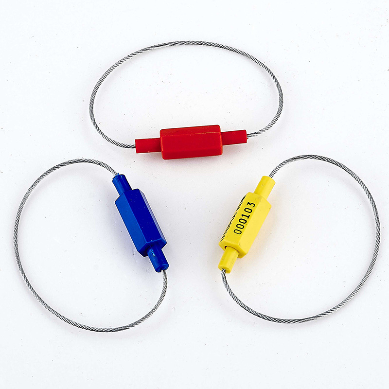 对插式钢丝封条 钢丝铅封 施封锁 集装箱货柜车物流封条25cm100