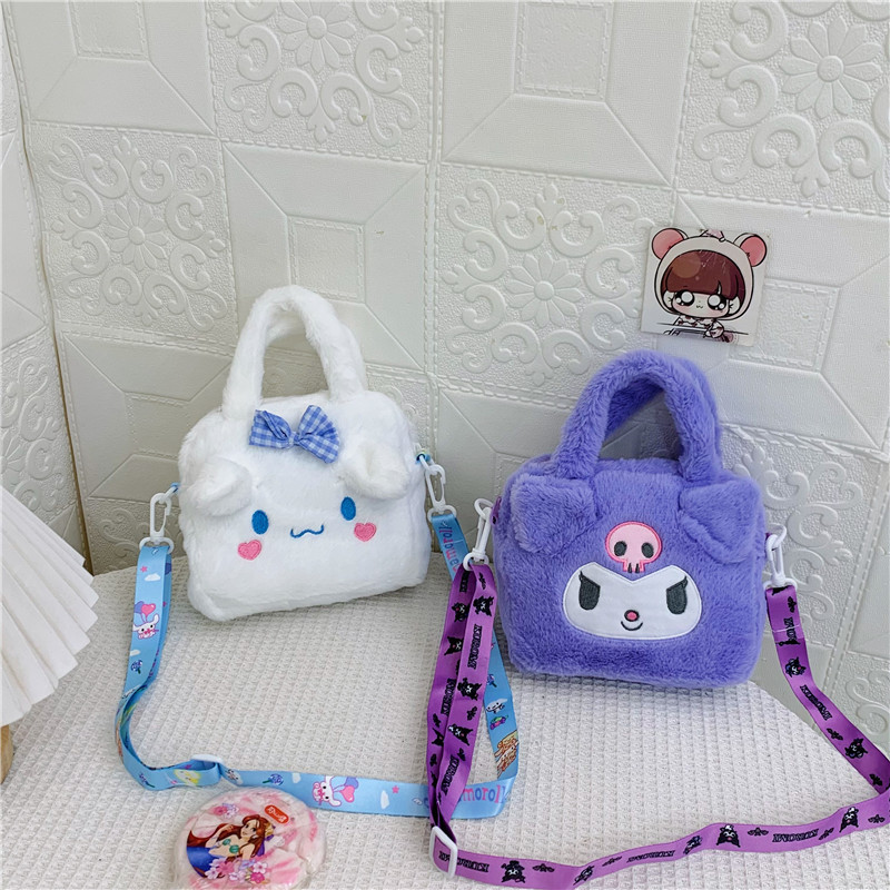 New Cartoon Cute Moetry Baby Plush Crossbody Bag Girl's Crossbody Pouch Western Style Funny Girl Handbag Fashion