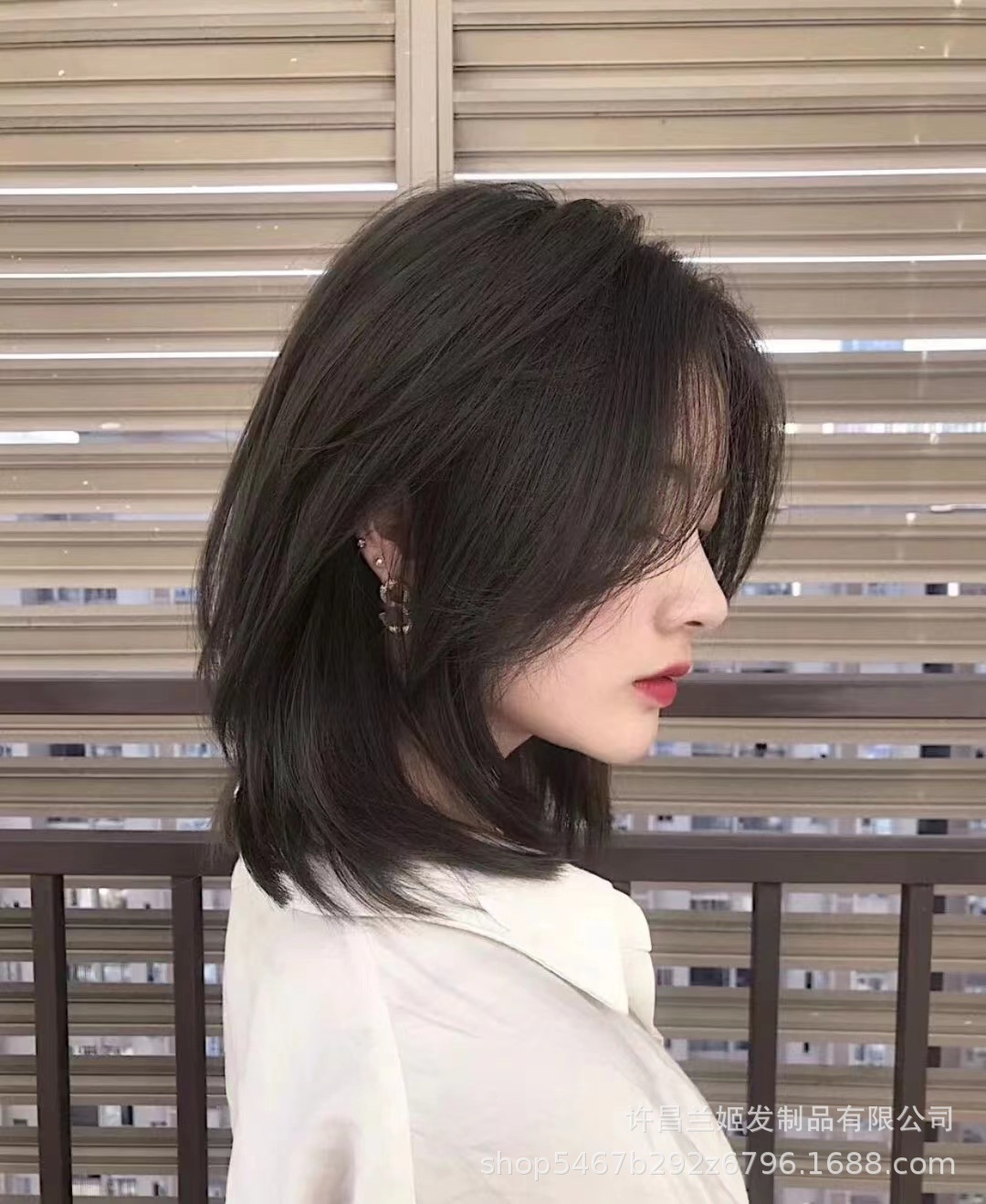 假发女长发真发全真人发自然全头套式时尚新款发型中长锁骨假发套