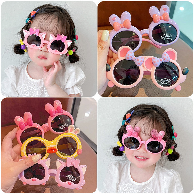 Children‘s Sunglasses Cartoon Sunglasses Girls Boys Baby Sun-Proof Fashion Glasses Eye Protection UV Protection Summer Tide