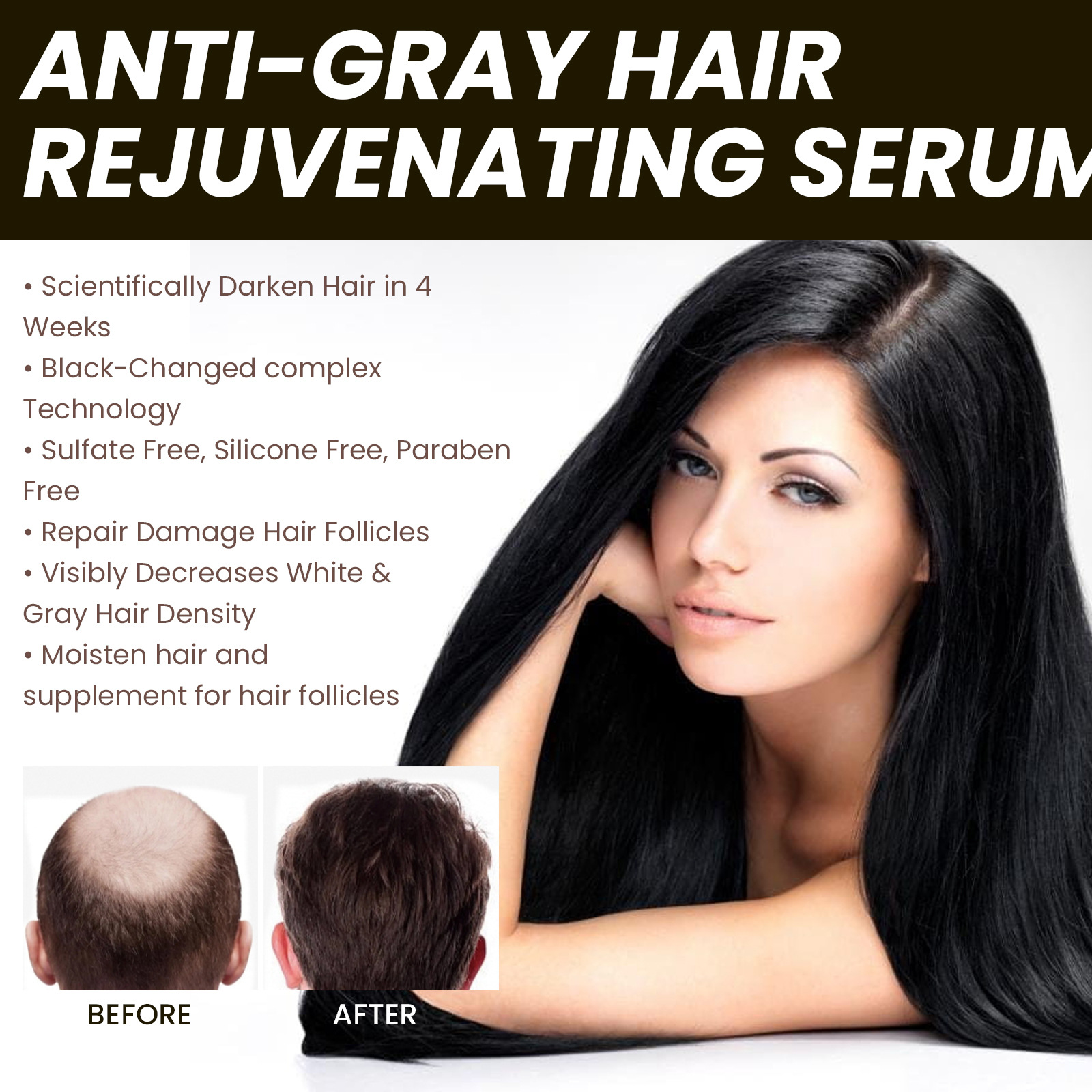 West & Month Anti-White Hair Essence Polygonum Multiflorum Essence Moisturizing Black Dense Hair Hair Care Essence