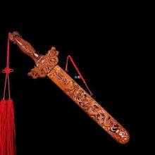 木雕摆件肥城桃木剑挂件肥城儿童镂空剑家居装饰工艺品速卖通跨境