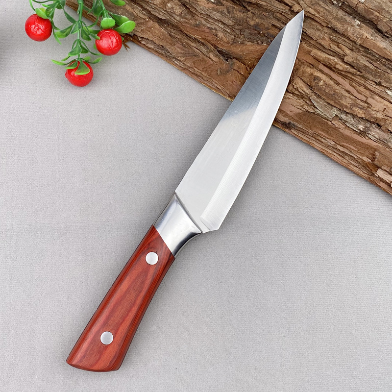 Red Color Wood Boning Knife Special Butchers' Knife Peeling Pig Slaughter Cattle and Sheep Sever Knife Pig Killing Knife Chef Knife Set