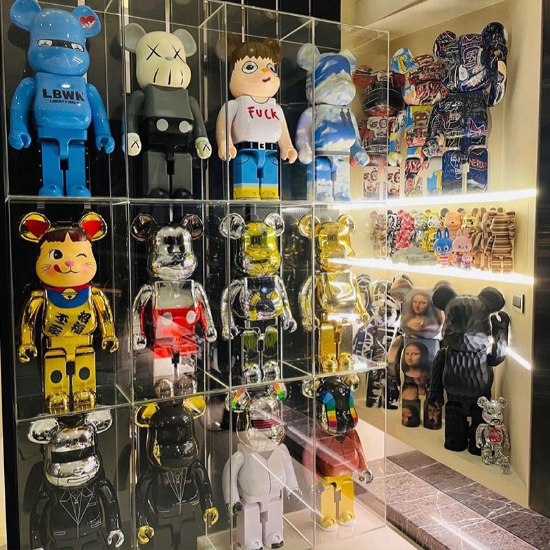 bearbrick1000积木熊暴力熊公仔手办一体式透明亚克力防尘展示盒