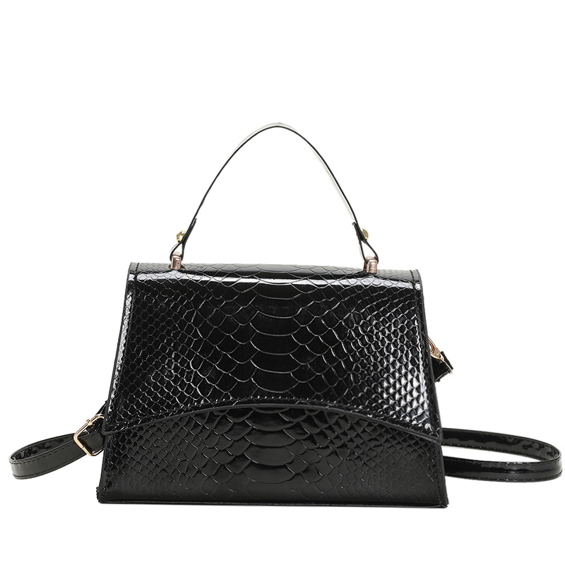 Paint Contrast Color Portable Small Square Bag 2023 Spring and Summer Crocodile Pattern Shoulder Underarm Bag Fashion Simple Solid Color Women Bag