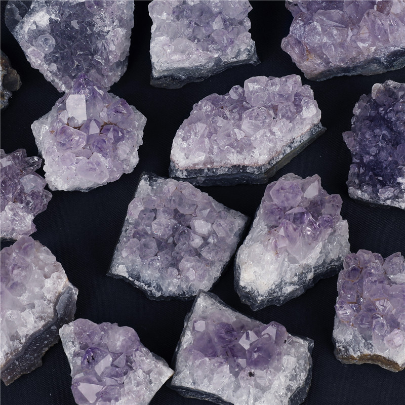 外贸热销 小块紫晶簇 天然紫水晶簇原石紫水晶块饰品配件裸石材料