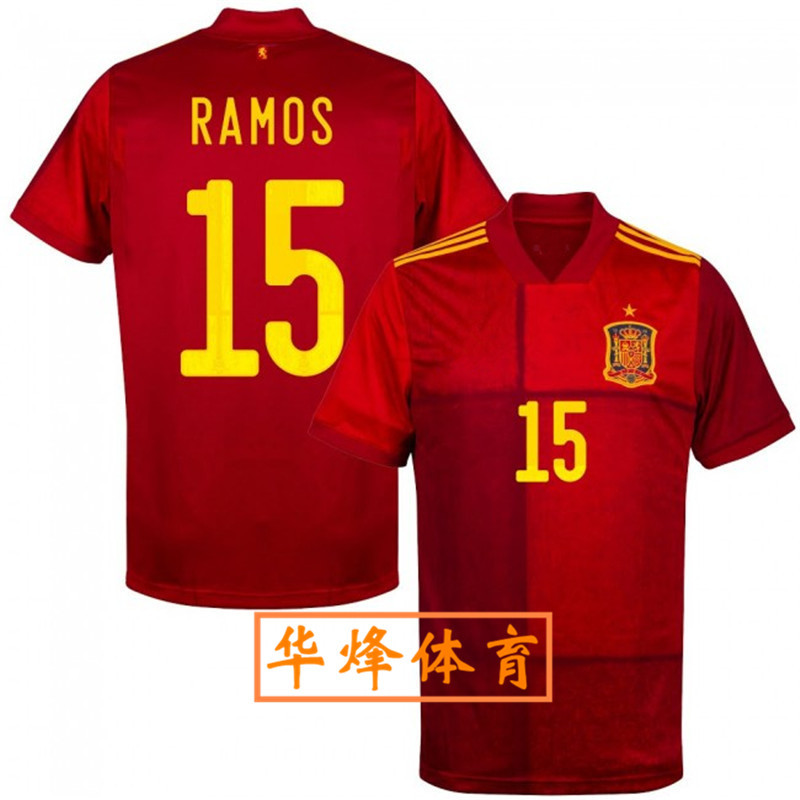 2021欧洲杯西班牙球衣主客场15号拉莫斯男女球迷版足球服短袖套装