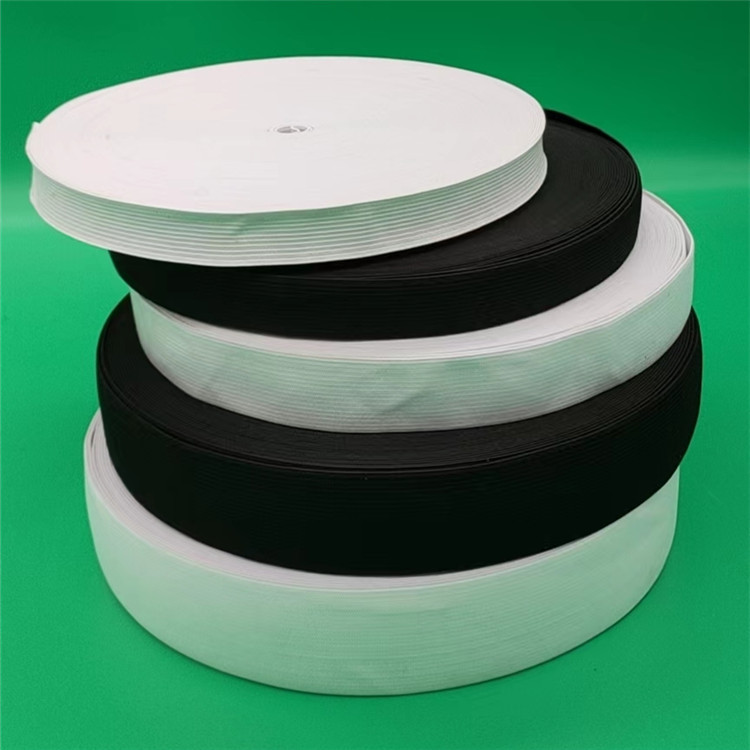 牛筋带整盘勾边松紧带 黑白松紧带弹力宽橡筋袖口裤腰薄款松紧带