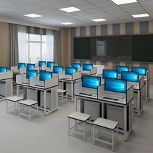 学校机房电脑桌台式单人计算机桌椅微机室电教室驾校培训考试桌子