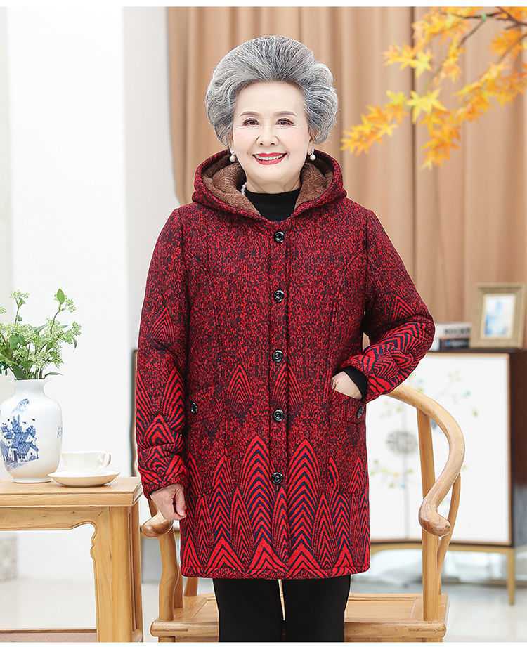 奶奶装棉衣外套加绒加厚妈妈老年人冬装女棉袄60岁70老人秋冬衣服