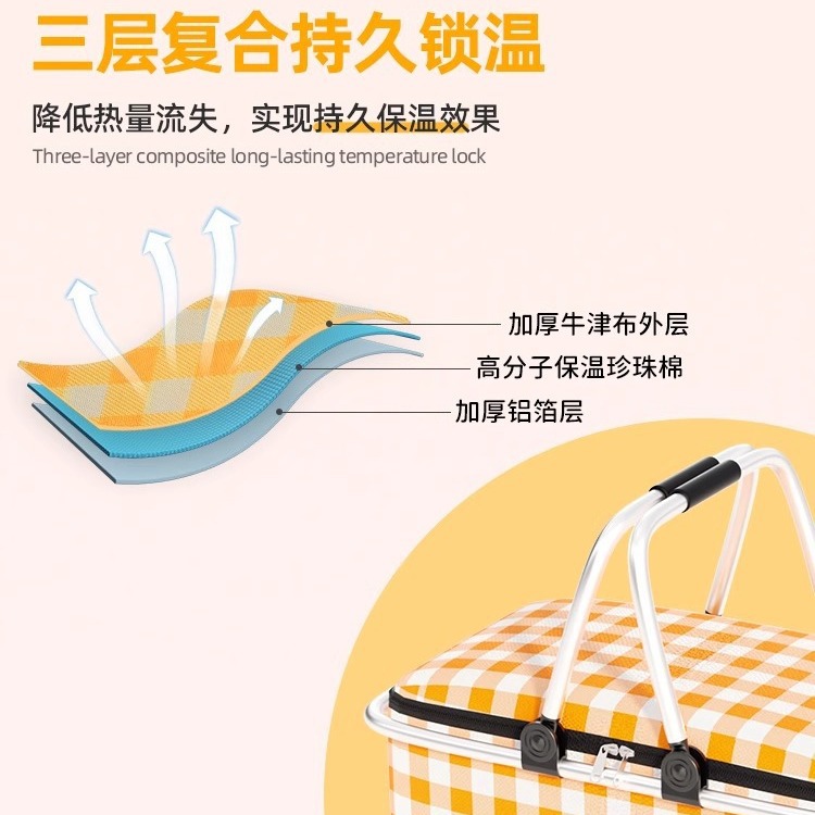 Picnic Basket Picnic Mat Thickened Outdoor Spring Outing Camping Picnic Waterproof Portable Foldable Portable Basket Picnic Cloth