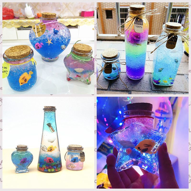 diy星空瓶彩虹瓶海洋瓶许愿瓶海绵宝宝泡大珠全套材料包生日礼物