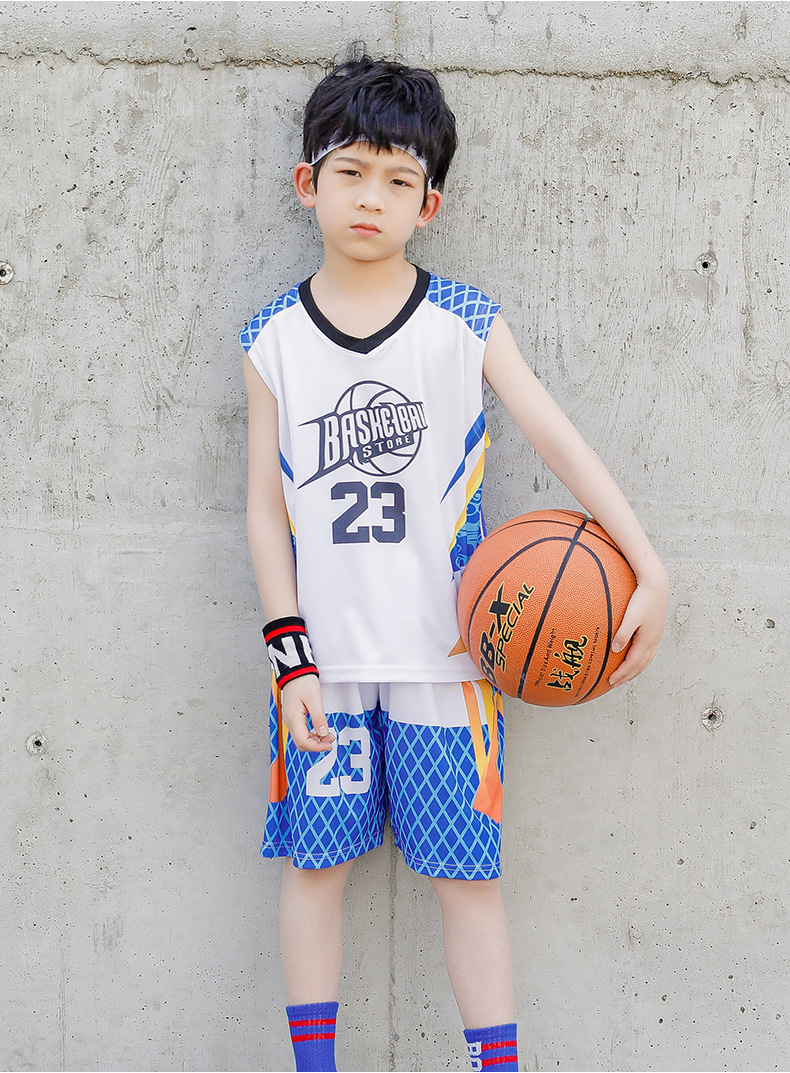 男童篮球服套装2021新款儿童无袖夏装男孩夏天帅气速干背心中大童