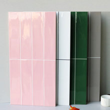 新品马卡龙瓷砖彩色长条格子砖北欧卫生间墙面砖厨房亮光哑光瓷砖