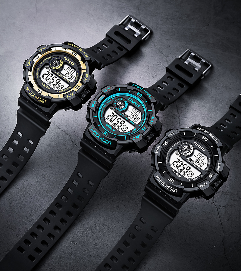 正品coobos热销款时尚防水多功能运动电子手表工厂直销一件代发