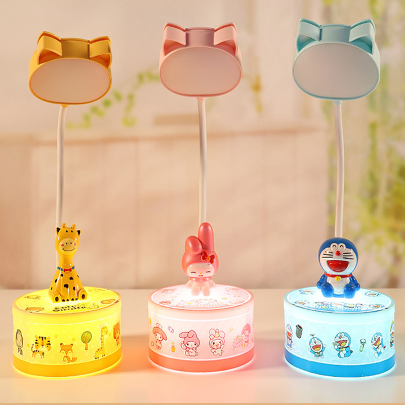 Anling New Cute Eye Protection Charging Lamp Hose Free Bending Cosmetic Mirror Bedroom Desktop Led Small Night Lamp