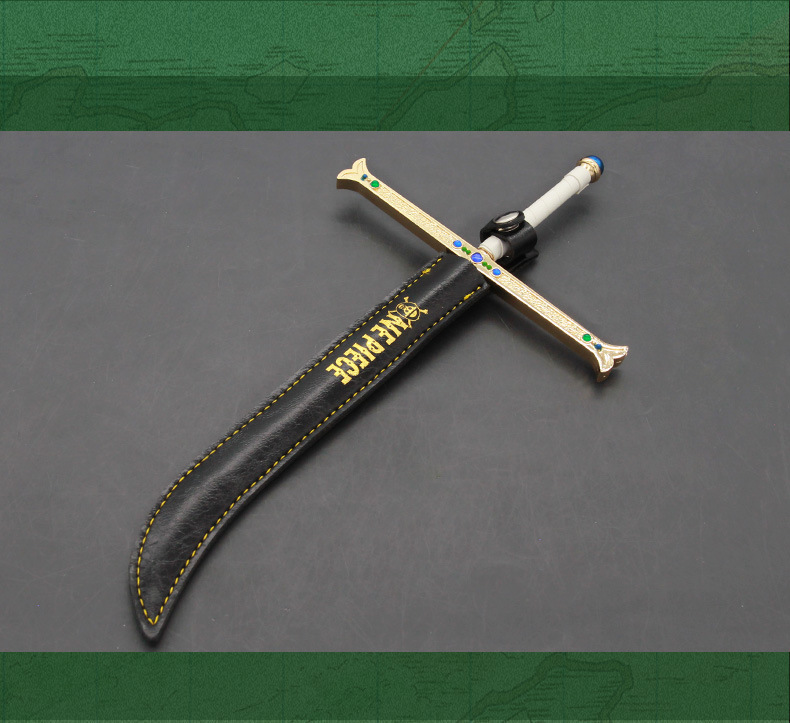 海贼王动漫周边七武海鹰眼黑刀夜武器模型全金属工艺品摆件