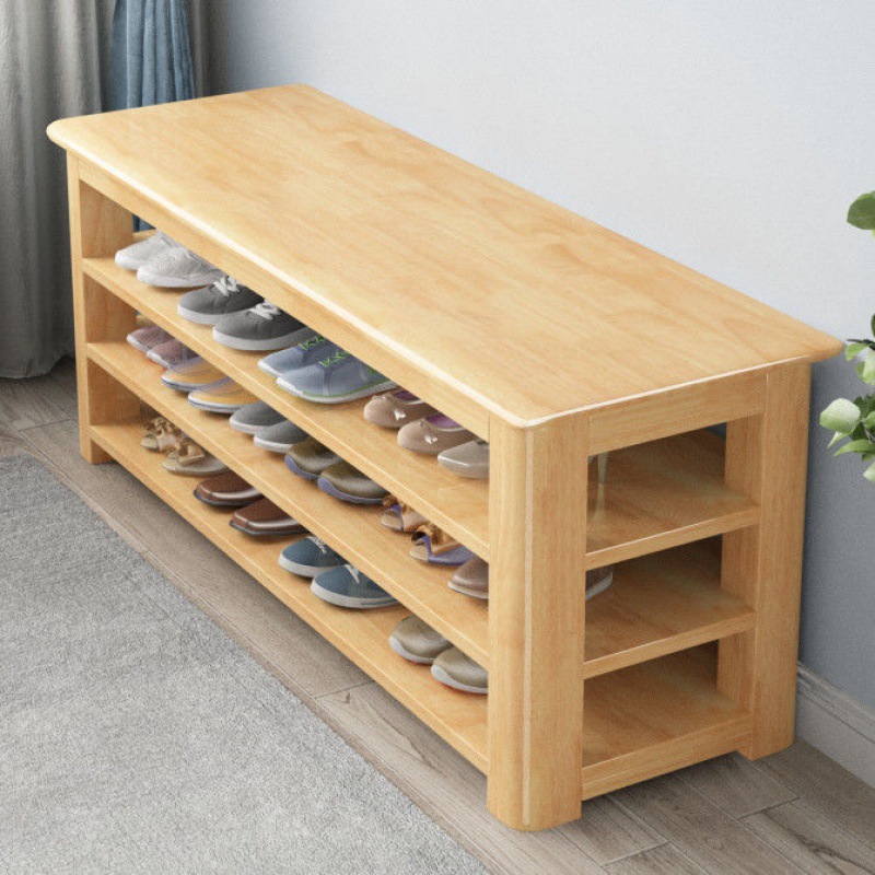 全实木鞋柜坐凳一体简约家用玄关口可坐收纳鞋架35cm宽换鞋凳子