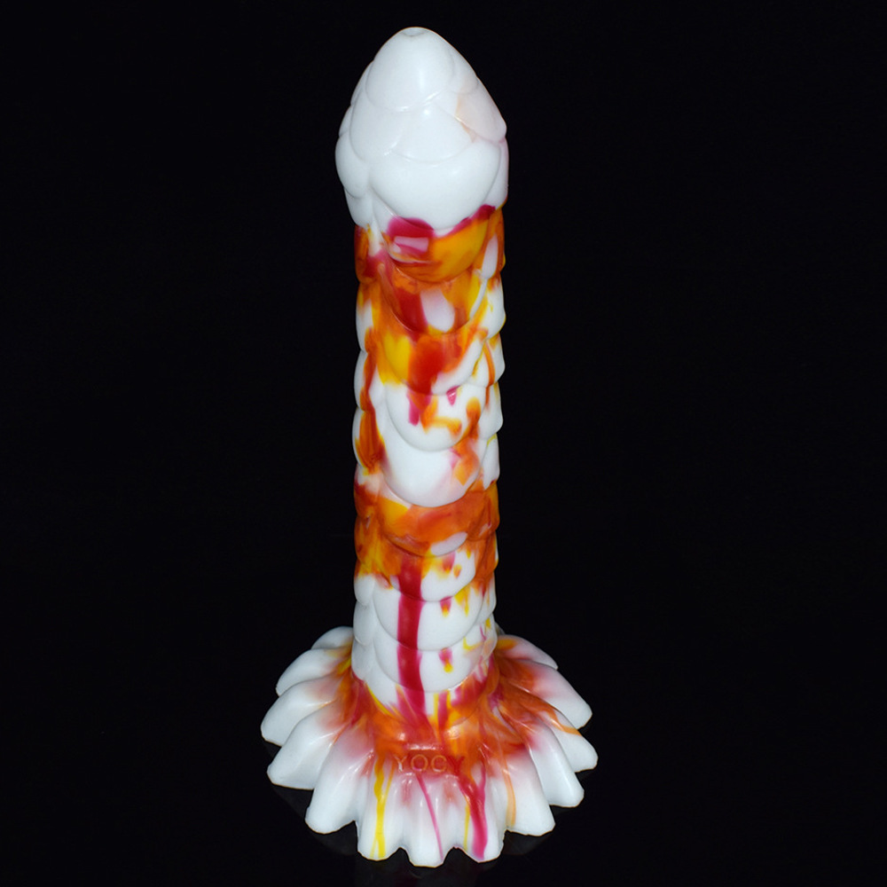 亚马逊跨境新款液态硅胶阳具蛇形假阴茎女用柔软吸盘自慰器性用品