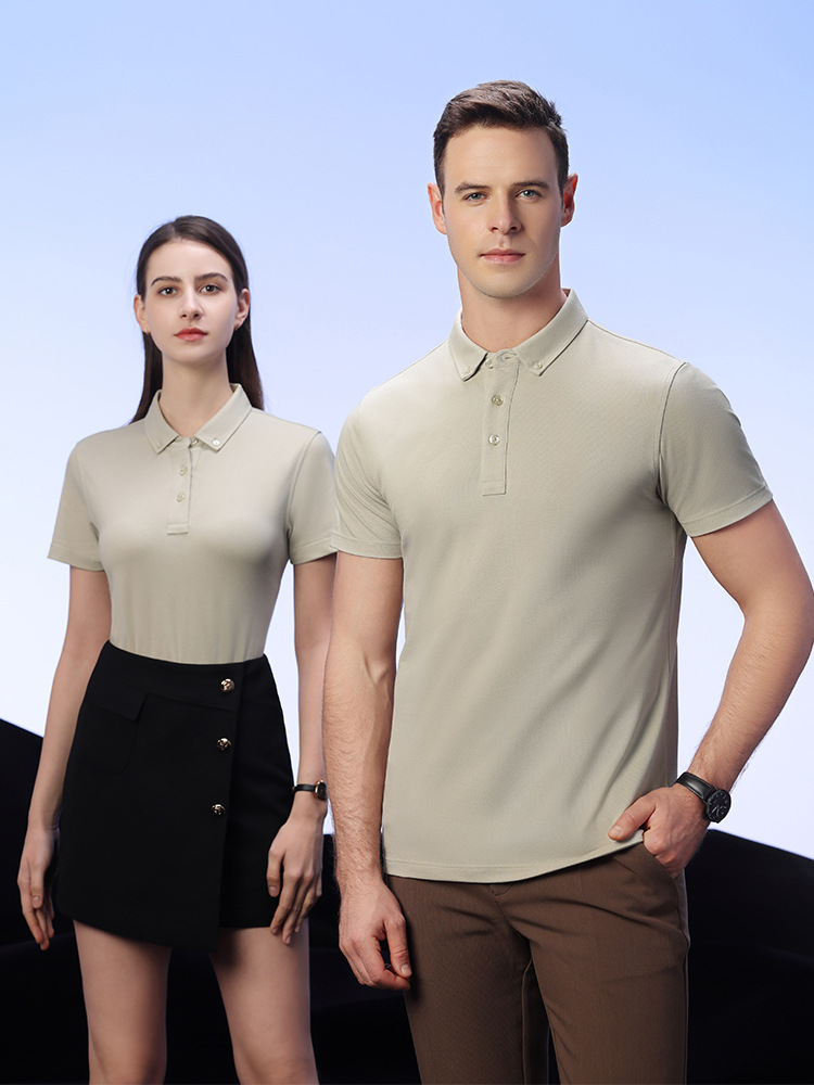 夏季工作服polo衫印绣字餐饮车间员工工衣短袖t恤团队服-阿里巴巴