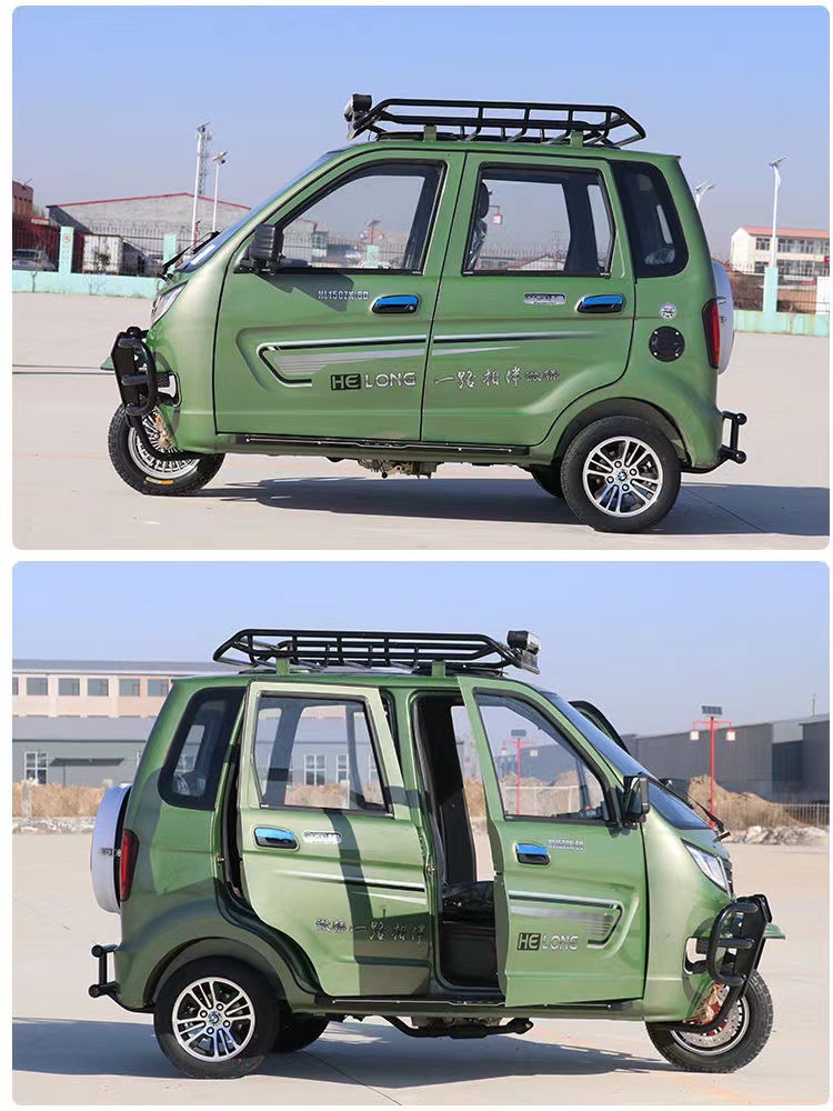 全封闭三轮摩托车拉客汽油残疾人老年代步车燃油载人全棚家用客车