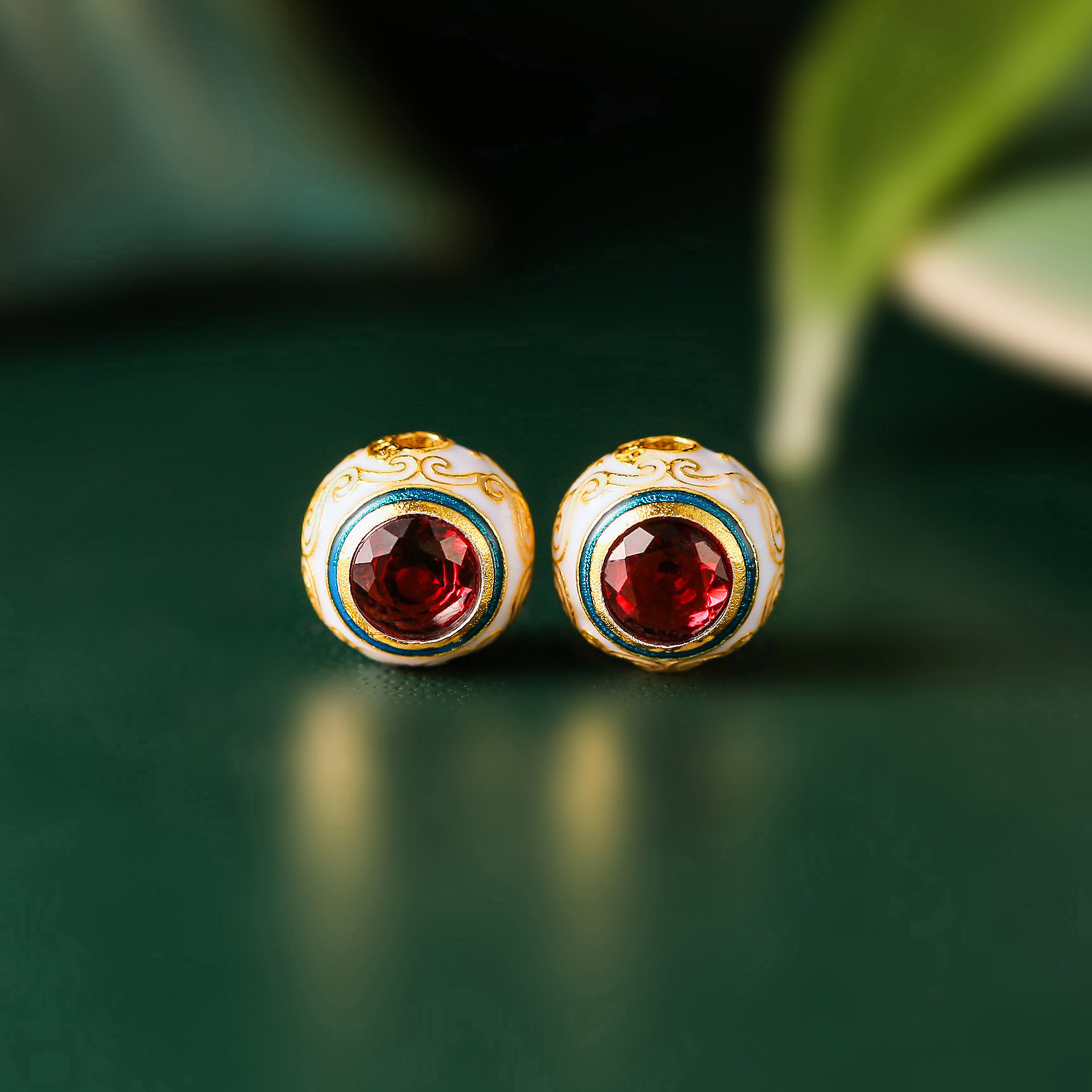 s925银镀金镶嵌巴西紫烧蓝天珠款隔珠配件diy原创设计百搭款配饰