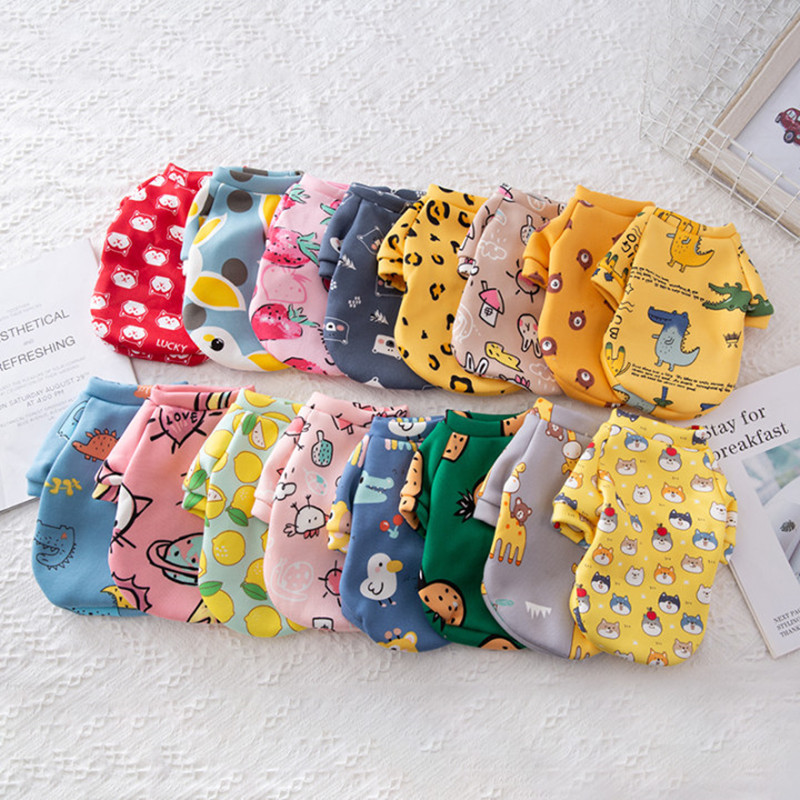 Amazon Cartoon Sweater Dog Clothes Comfortable Velvet Pet Clothes Puppy Teddy Pet Sweater Wholesale