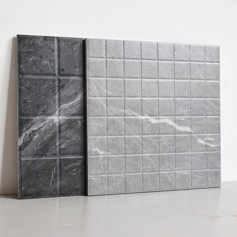 磨具精雕瓷砖300300厨卫防滑全瓷小地砖黑灰色马赛克连纹仿古砖